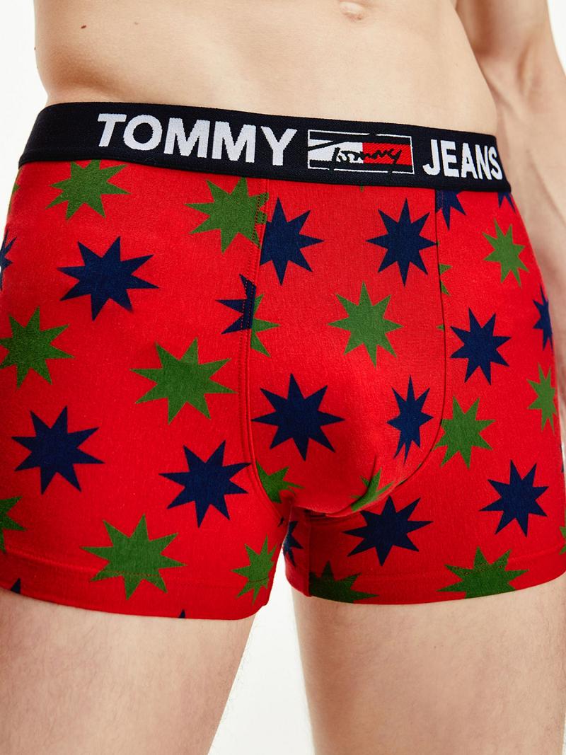 Férfi Tommy Hilfiger Organic cotton trunk Trunks Piros Fekete | HU 1308TCE